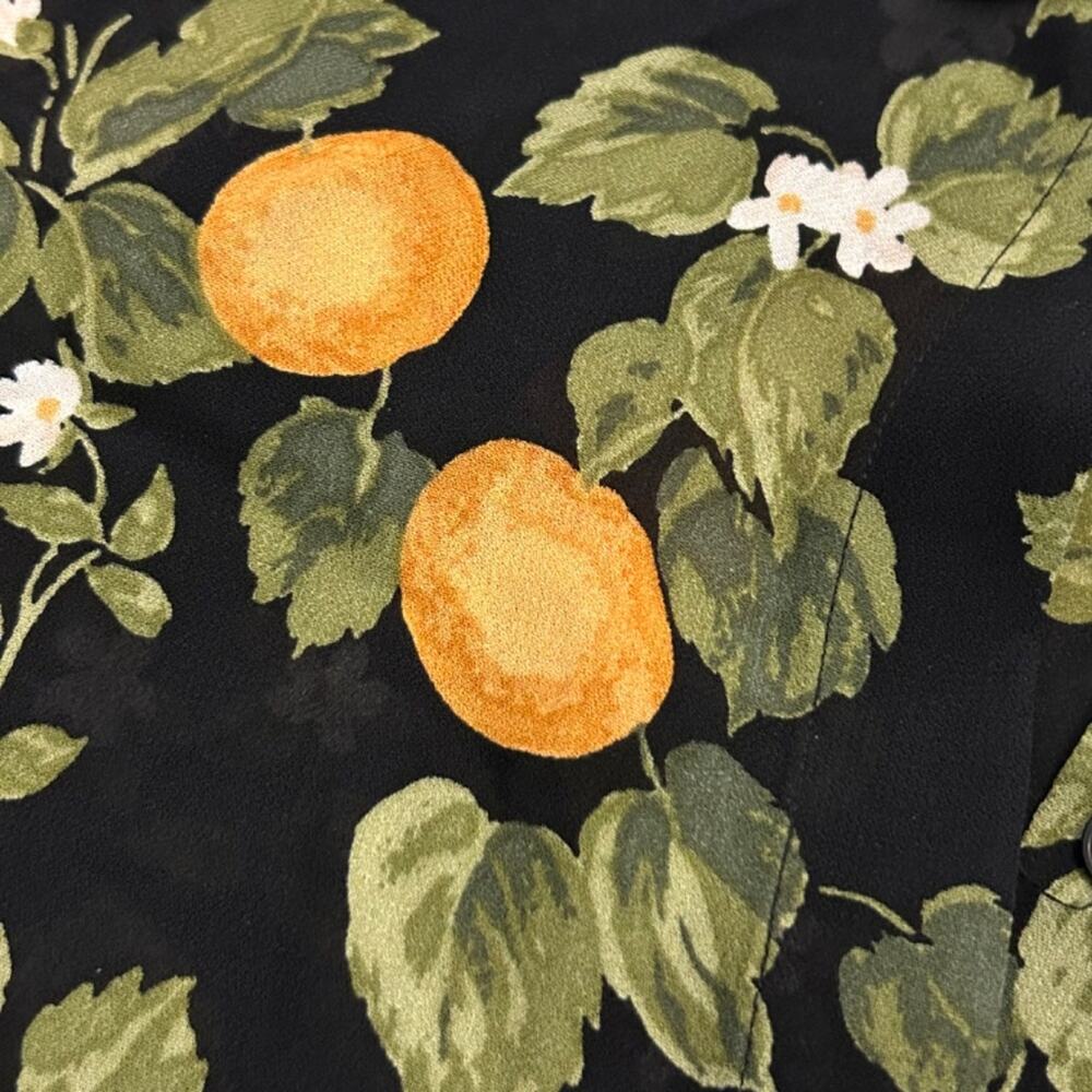 Reformation Violet Long Sleeve Button Front Blouse In Clementine Oranges Small - Picture 7 of 11